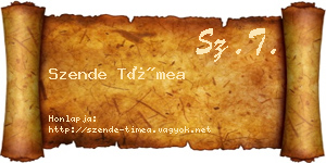 Szende Tímea névjegykártya
