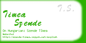 timea szende business card