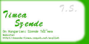 timea szende business card